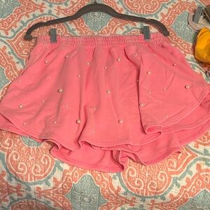 Pink Women's Skort with Pearl Accents